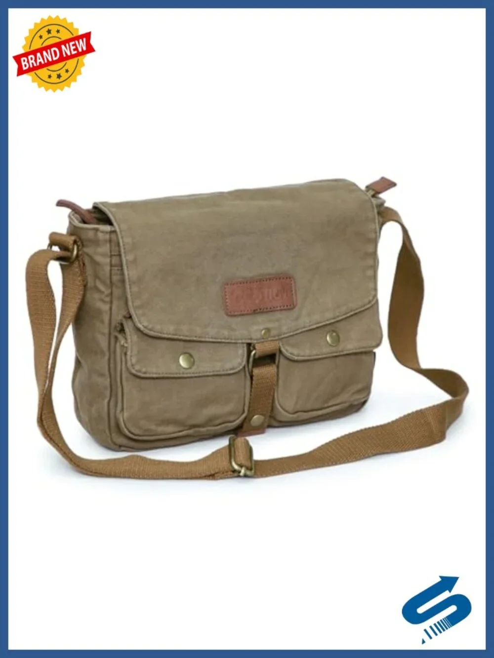 Canvas Messenger Bag - Vintage Crossbody Shoulder Bag Military Satchel